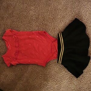 Baby Set Red w/Gold and Black  (Size 9M)